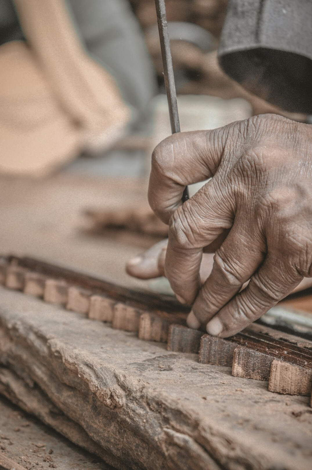 ancient craftsman working